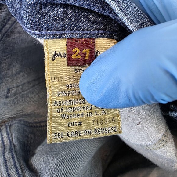 7 For All Mankind Jeans Womens 27 Blue Bootcut Stretch Denim Mid Rise Classic - Picture 11 of 14